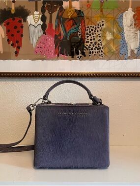 Brandon Blackwood Charcoal Haircalf Mini Top-Handle Bag